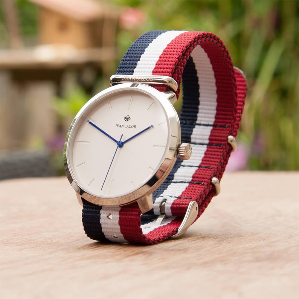 Lifestyle Modern Paris Silver with NATO Blue White Red