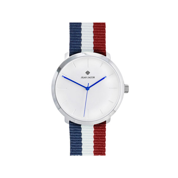 Modern Paris Silver with NATO Blue White Red
